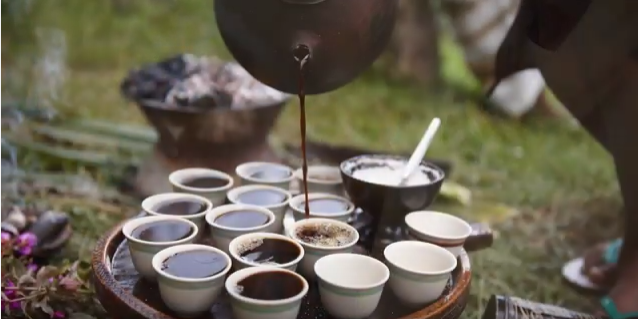 Traditional coffee ceremony in Uganda
